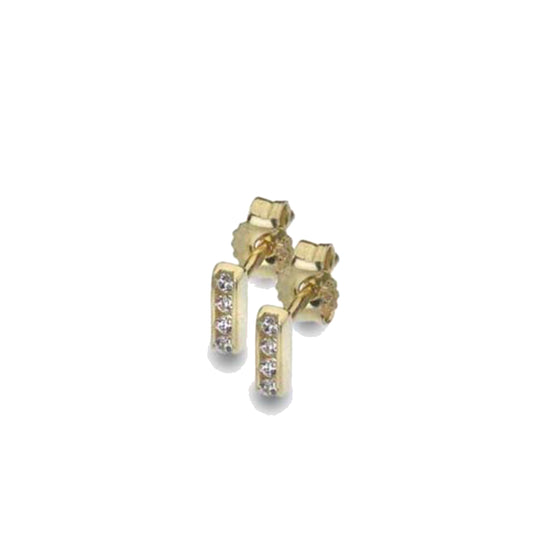 9ct Gold Earrings with 18 Sparkling Cubic Zirconia Stones