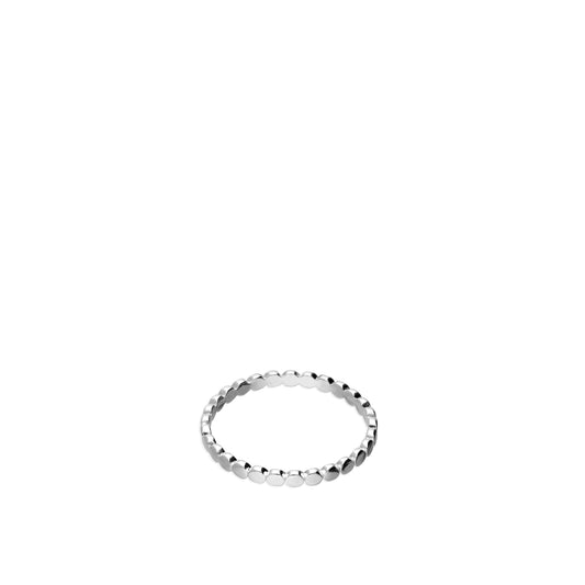 Minimalist Silver Flat Disc Stacker Ring